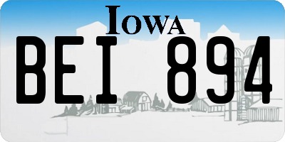IA license plate BEI894