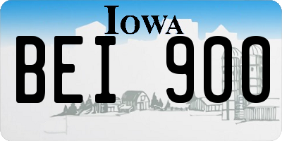 IA license plate BEI900