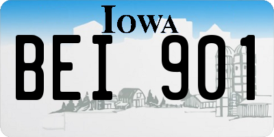 IA license plate BEI901