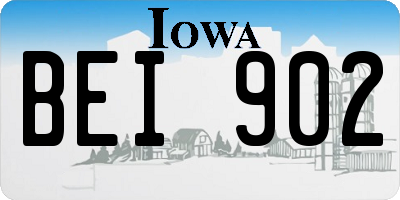 IA license plate BEI902