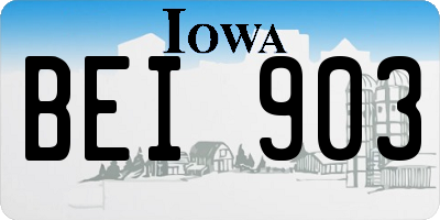 IA license plate BEI903