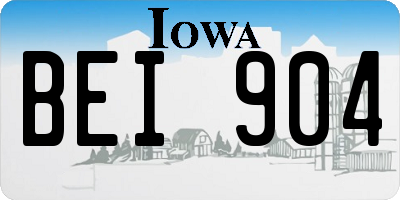 IA license plate BEI904