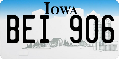IA license plate BEI906