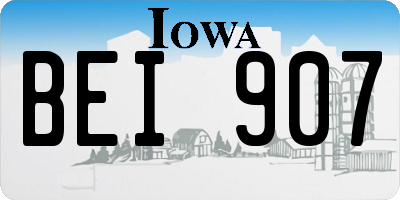 IA license plate BEI907