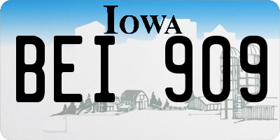 IA license plate BEI909