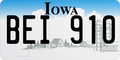 IA license plate BEI910