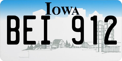 IA license plate BEI912