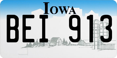 IA license plate BEI913