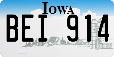 IA license plate BEI914