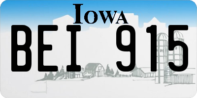 IA license plate BEI915