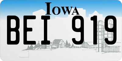 IA license plate BEI919