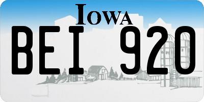 IA license plate BEI920