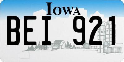 IA license plate BEI921