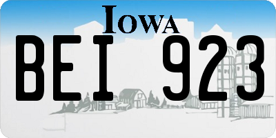 IA license plate BEI923
