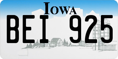 IA license plate BEI925