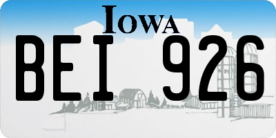 IA license plate BEI926