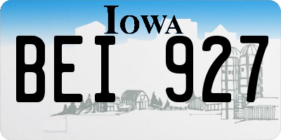 IA license plate BEI927