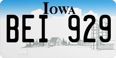 IA license plate BEI929
