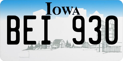 IA license plate BEI930