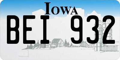 IA license plate BEI932