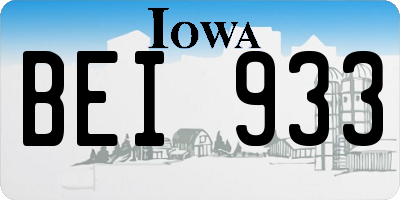 IA license plate BEI933