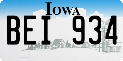 IA license plate BEI934