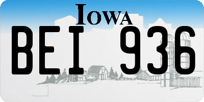 IA license plate BEI936