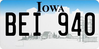 IA license plate BEI940