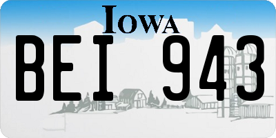 IA license plate BEI943