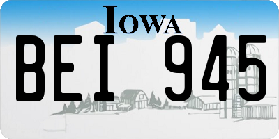 IA license plate BEI945