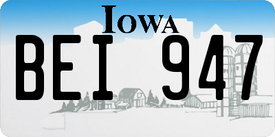 IA license plate BEI947