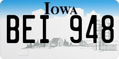 IA license plate BEI948