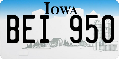 IA license plate BEI950