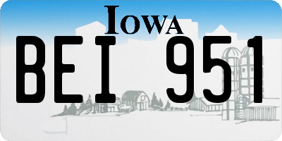IA license plate BEI951