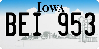 IA license plate BEI953