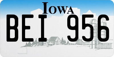 IA license plate BEI956