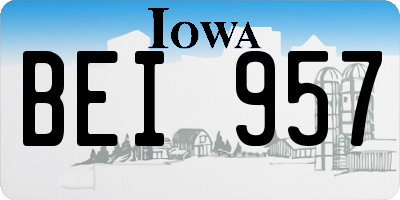 IA license plate BEI957