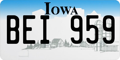 IA license plate BEI959