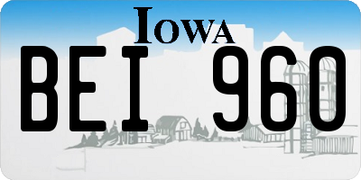 IA license plate BEI960