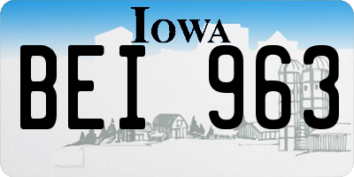 IA license plate BEI963