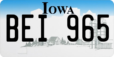 IA license plate BEI965