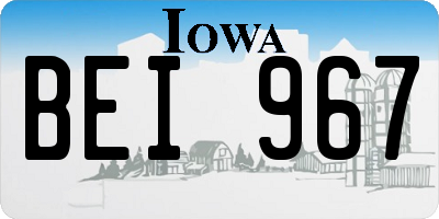 IA license plate BEI967