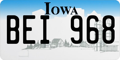 IA license plate BEI968