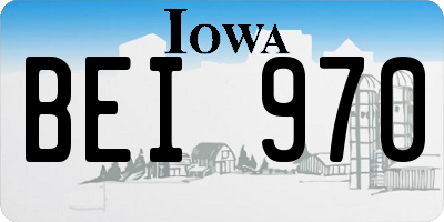 IA license plate BEI970