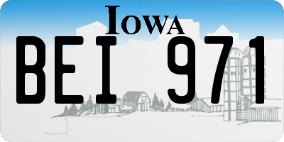 IA license plate BEI971