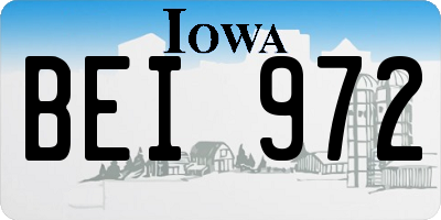 IA license plate BEI972