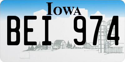 IA license plate BEI974