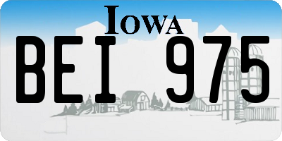 IA license plate BEI975