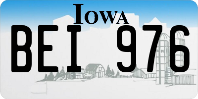 IA license plate BEI976