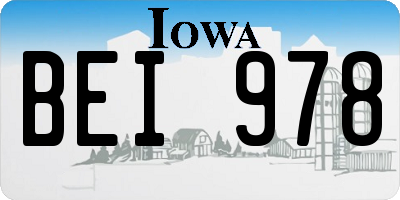 IA license plate BEI978